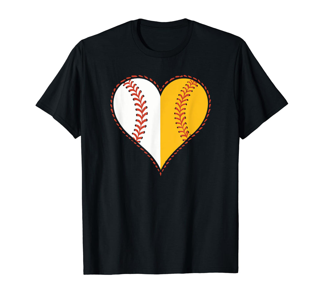Love Baseball Fast Pitch Softball Heart T-Shirt - Unique Graphic Unisex - T-Shirt, Sweatshirt, Hoodie