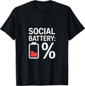 Introvert Social Battery Low Energy Humor - Adult & Kids T-Shirts, Sweatshirts & Hoodies apparel design preview 1