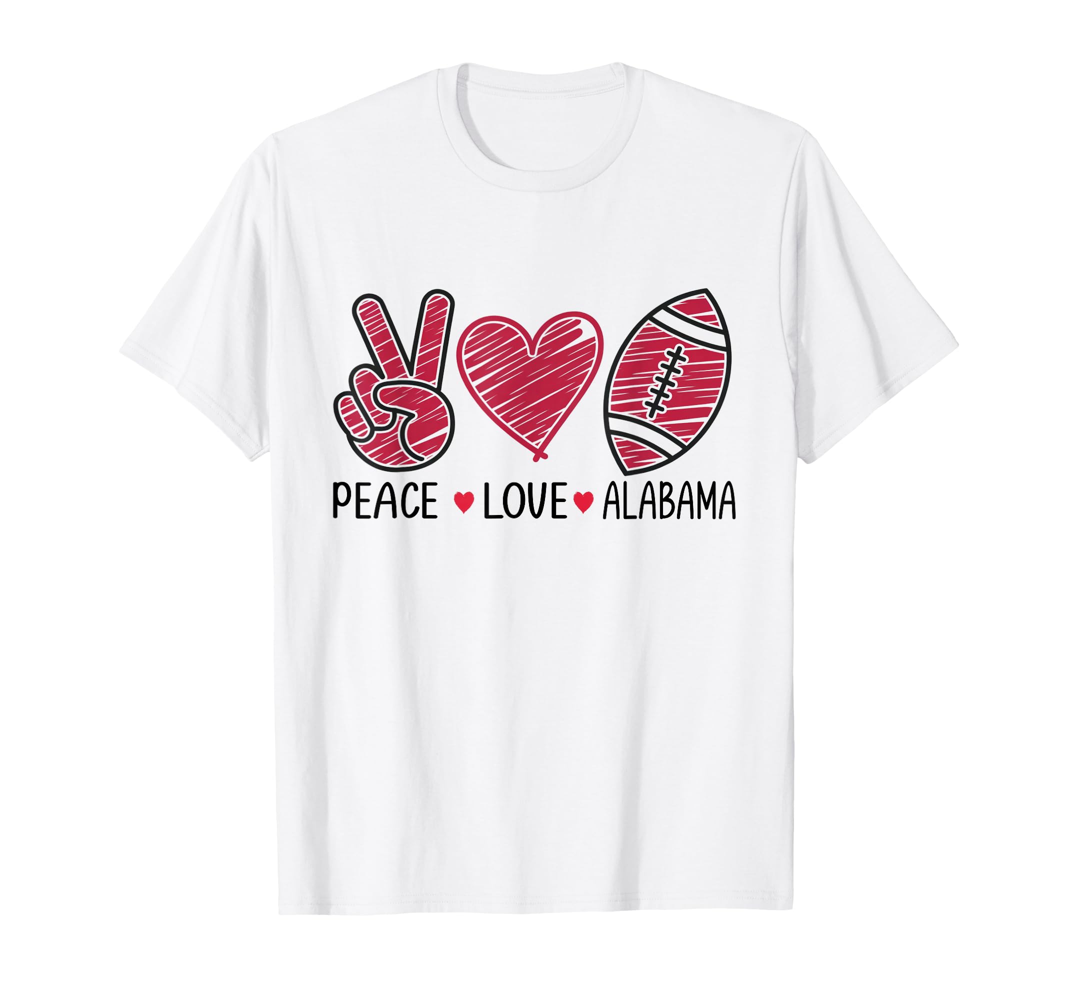 Peace Love Alabama T-Shirt - Custom Art Print for Adults - T-Shirt, Sweatshirt, Hoodie