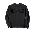 Amelia Island Distressed Black Varsity Sweatshirt - Minimalist Print Unisex - T-Shirt, Sweatshirt, Hoodie