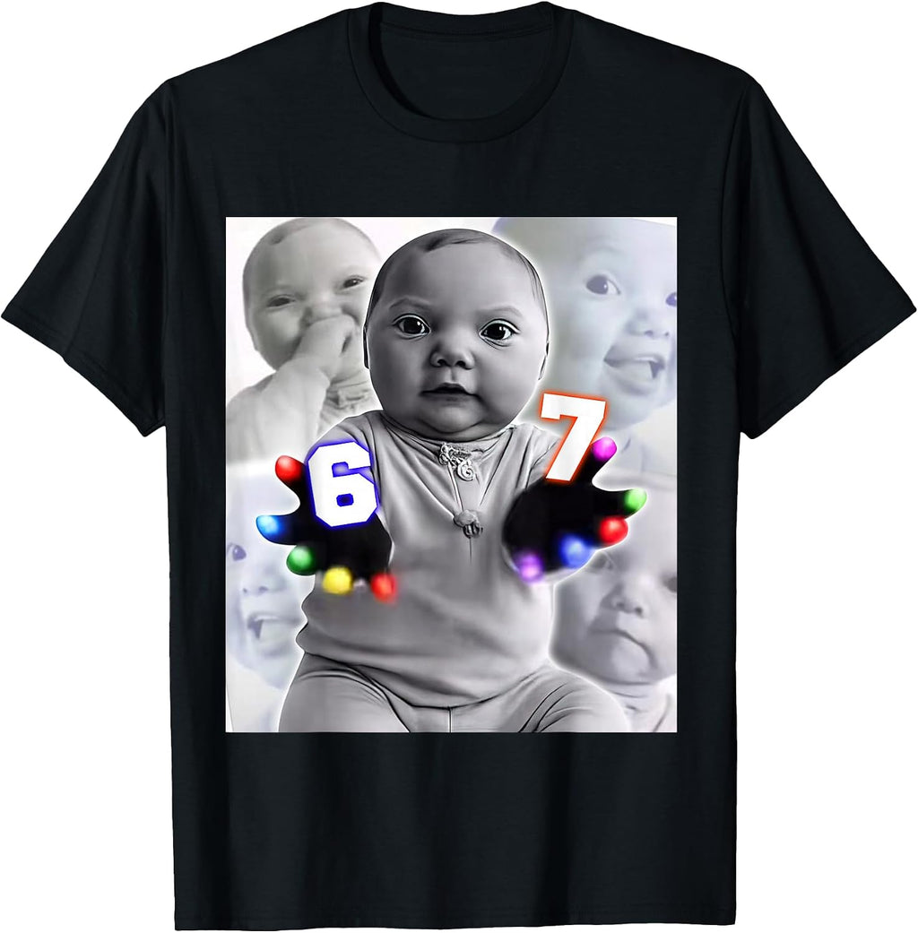 Ai Laughing Baby 6-7 Six Seven Hand Funny Meme - Adult & Kids T-Shirts, Sweatshirts & Hoodies apparel design preview 1