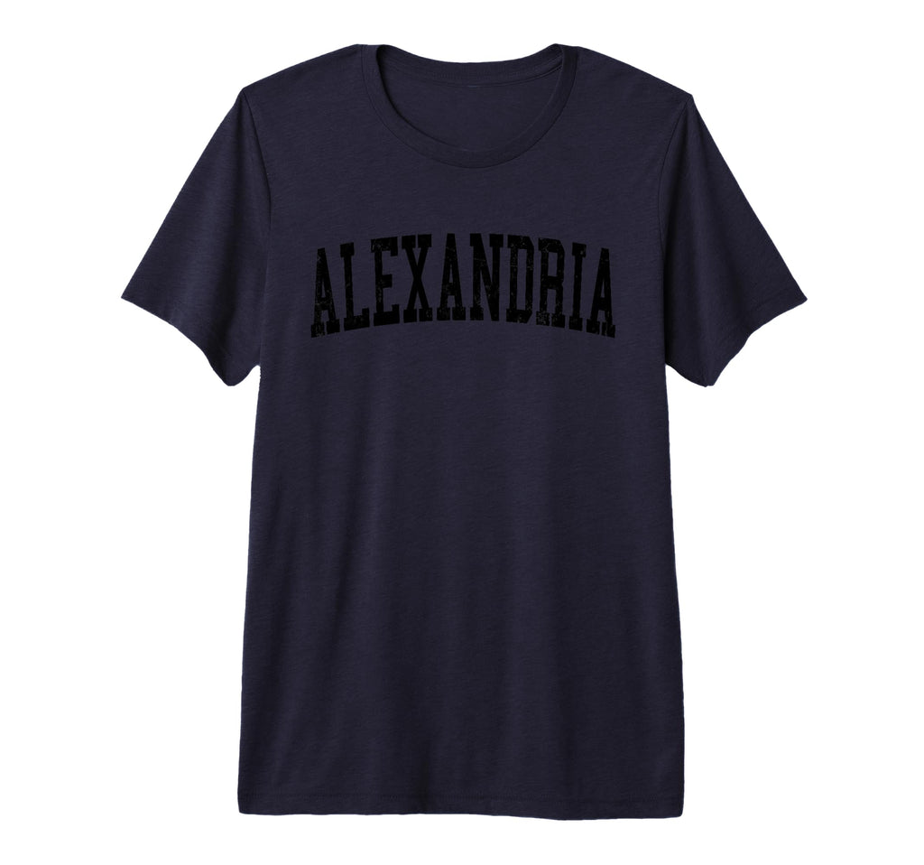 Alexandria Va Distressed Black T-Shirt - Aesthetic Graphic for Adults - T-Shirt, Sweatshirt, Hoodie