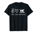 Peace Love French Bulldog Frenchie T-Shirt - Trendy Graphic for Adults - T-Shirt, Sweatshirt, Hoodie