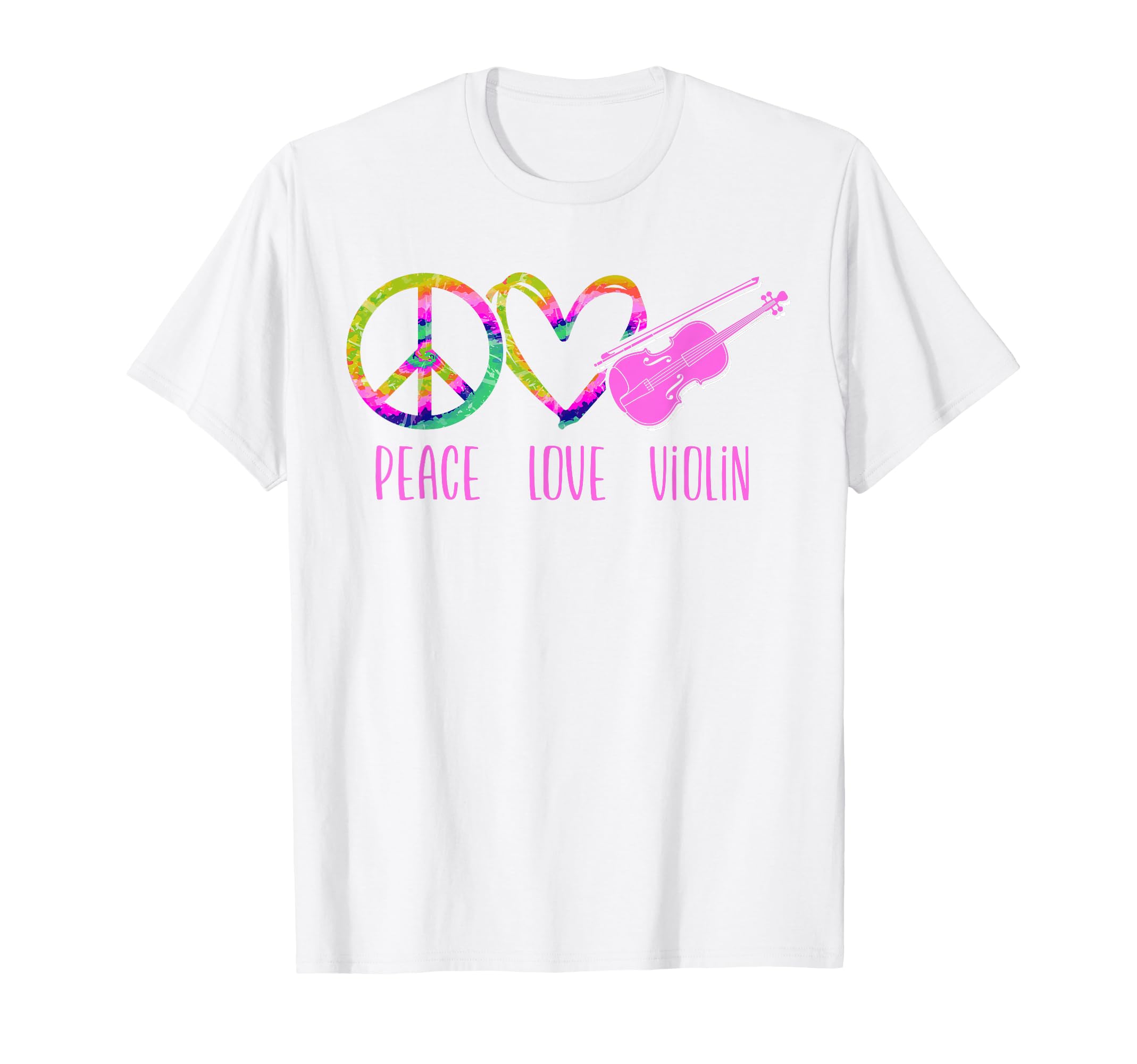 Violin Violinist Tie Dye Peace Love T-Shirt - Aesthetic Graphic for Adults - T-Shirt, Sweatshirt, Hoodie