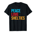 Shetland Sheepdog Peace Love T-Shirt - Casual Everyday Wear Men Women - T-Shirt, Sweatshirt, Hoodie