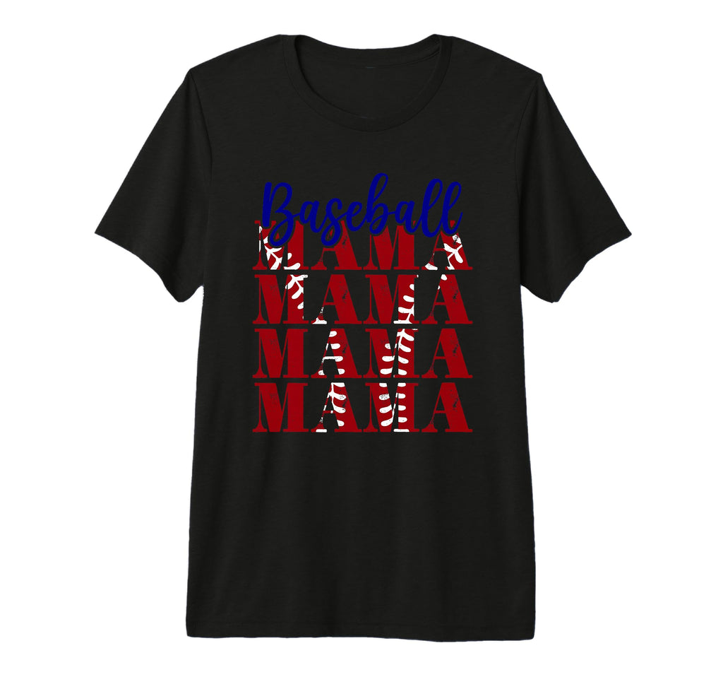 Baseball Mama Repeat Text T-Shirt - Casual Everyday Wear for Adults - T-Shirt, Sweatshirt, Hoodie