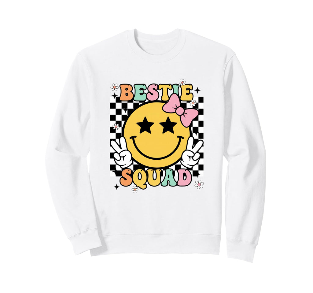 Bestie Squad Face Friendship Sweatshirt - Aesthetic Graphic Men Women - T-Shirt, Sweatshirt, Hoodie