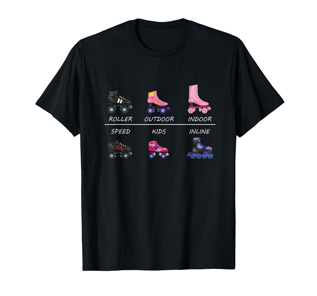 Various Roller Skate Types Roller Skating T-Shirt - Novelty Apparel Unisex - T-Shirt, Sweatshirt, Hoodie