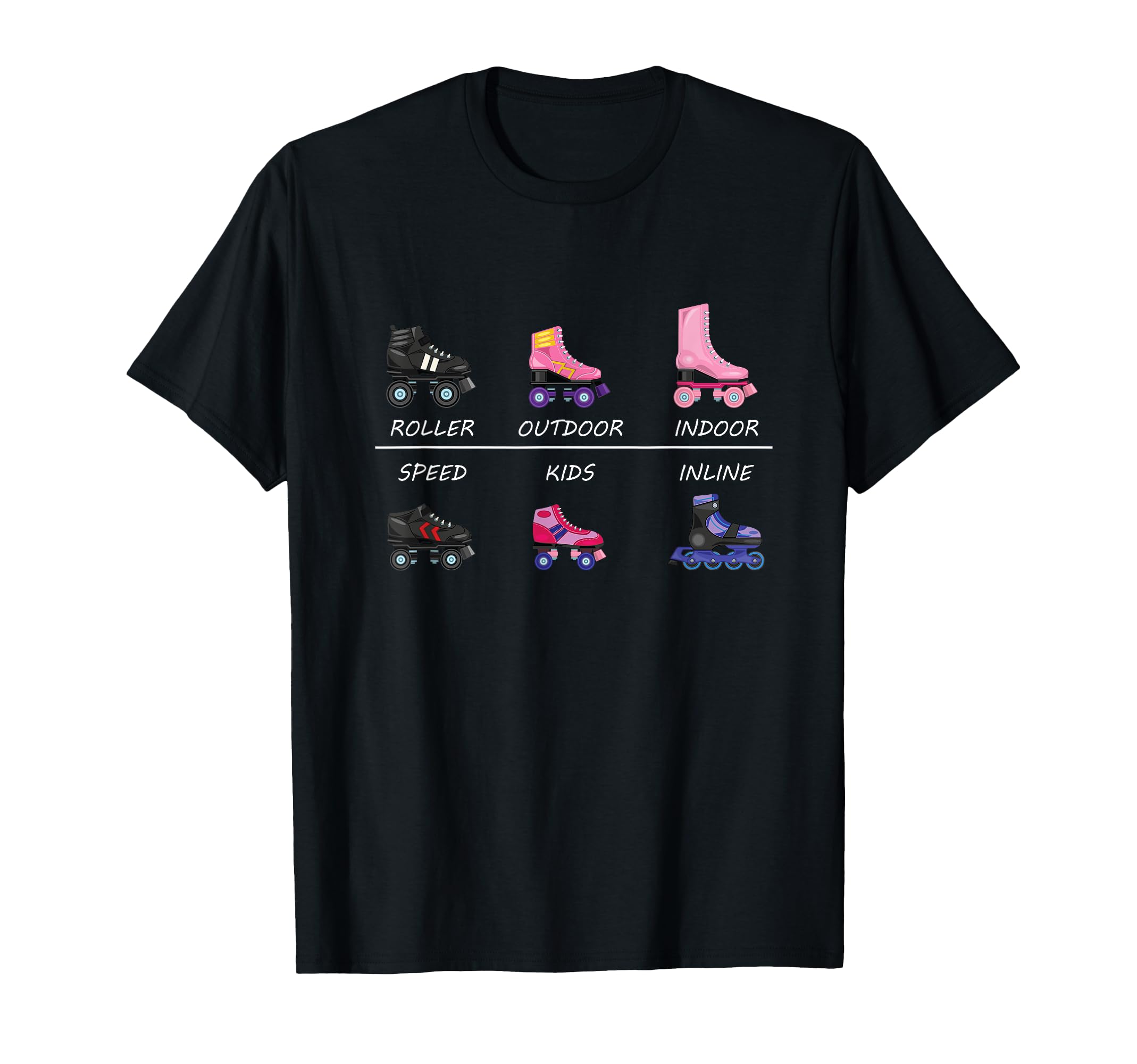 Various Roller Skate Types Roller Skating T-Shirt - Novelty Apparel Unisex - T-Shirt, Sweatshirt, Hoodie