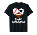 Ball Mommom Heart Funny Baseball Soccer T-Shirt - Custom Art Print Unisex - T-Shirt, Sweatshirt, Hoodie