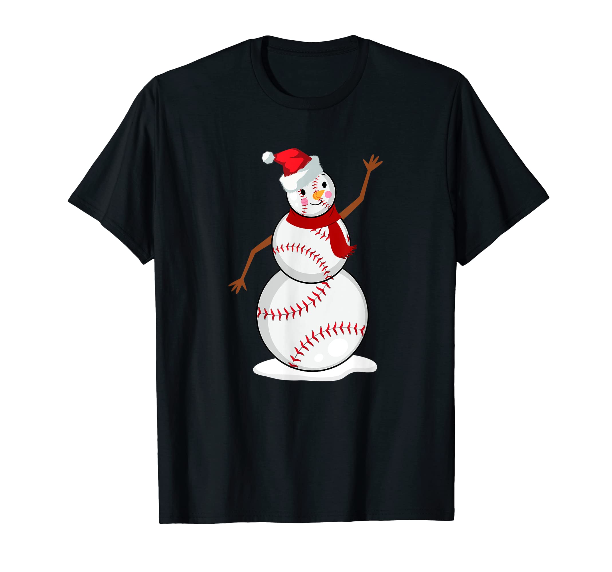Winter Santa Family Baseball Snowman T-Shirt - Minimalist Print Men Women - T-Shirt, Sweatshirt, Hoodie