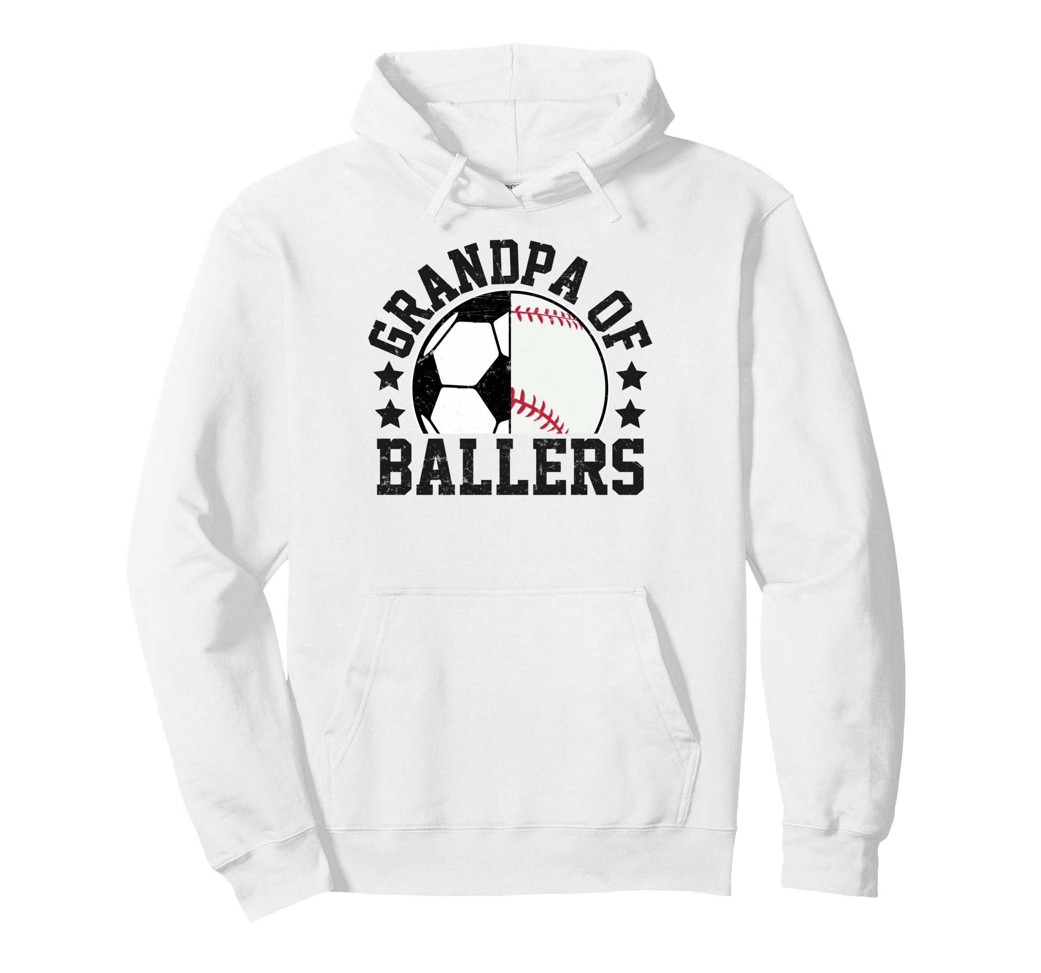 Grandpa Ballers Soccer Baseball Hoodie - Fun Novelty Design for Adults - T-Shirt, Sweatshirt, Hoodie