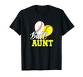 Ball Aunt Heart Softball Baseball Aunt T-Shirt - Custom Art Print Unisex - T-Shirt, Sweatshirt, Hoodie
