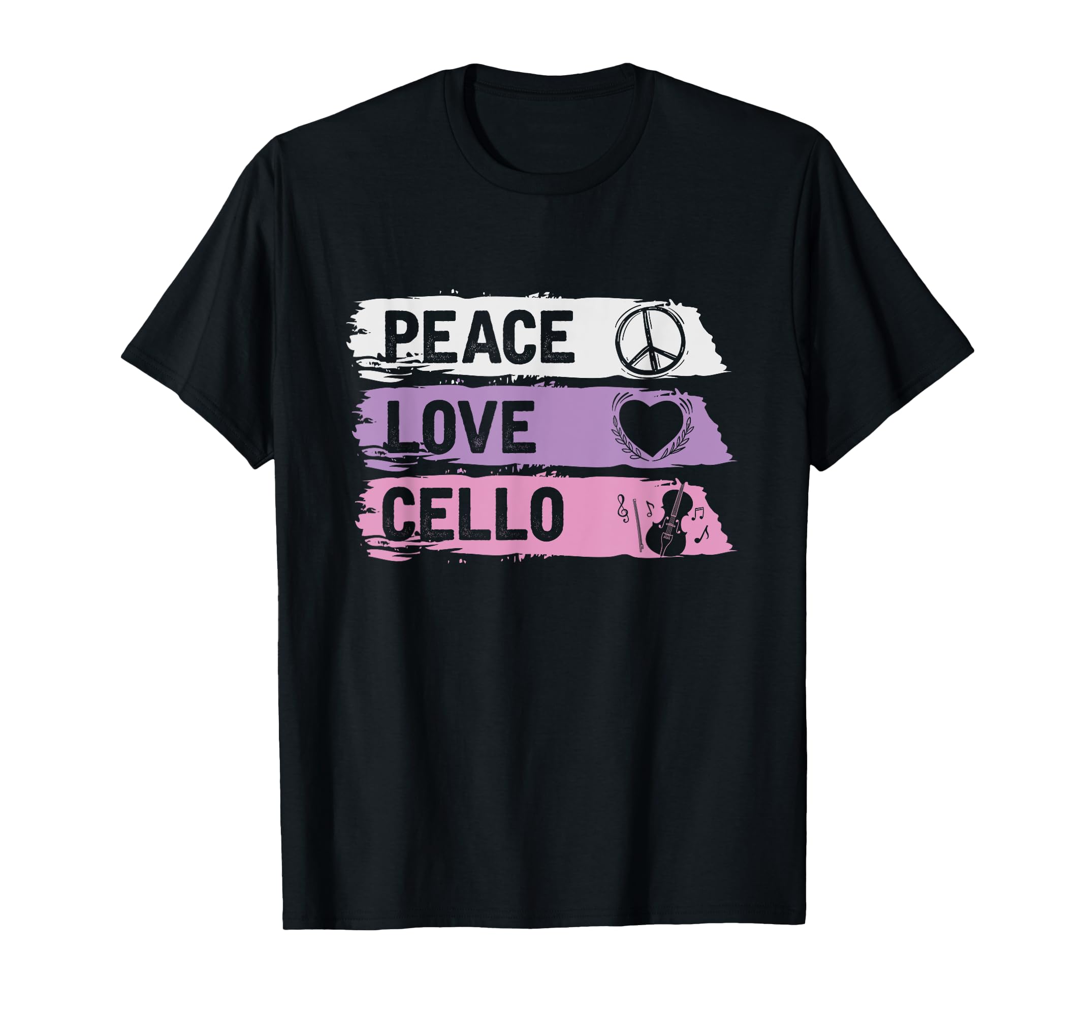 Hippie Cello Player Gift Peace Love Cello T-Shirt - Minimalist Print Unisex - T-Shirt, Sweatshirt, Hoodie