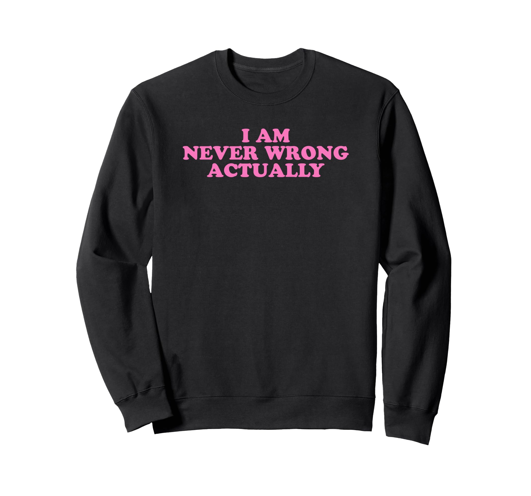 I Am Never Wrong Actually Funny Y2K Sweatshirt - Trendy Graphic Men Women - T-Shirt, Sweatshirt, Hoodie