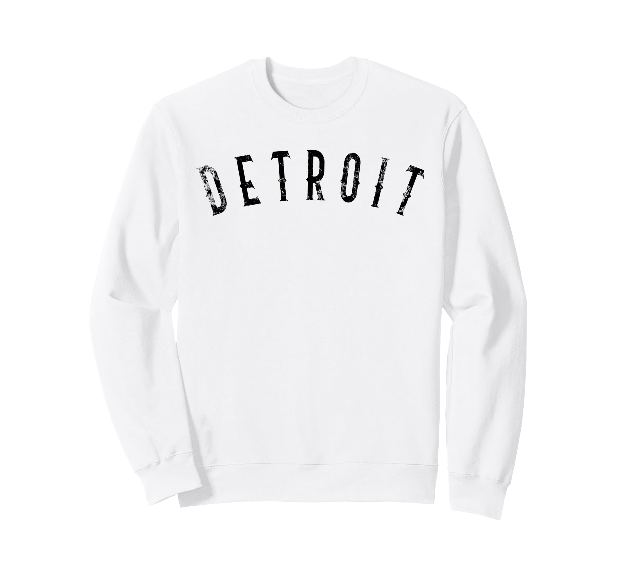 Detroit Distressed Black Script Sweatshirt - Novelty Apparel for Adults - T-Shirt, Sweatshirt, Hoodie