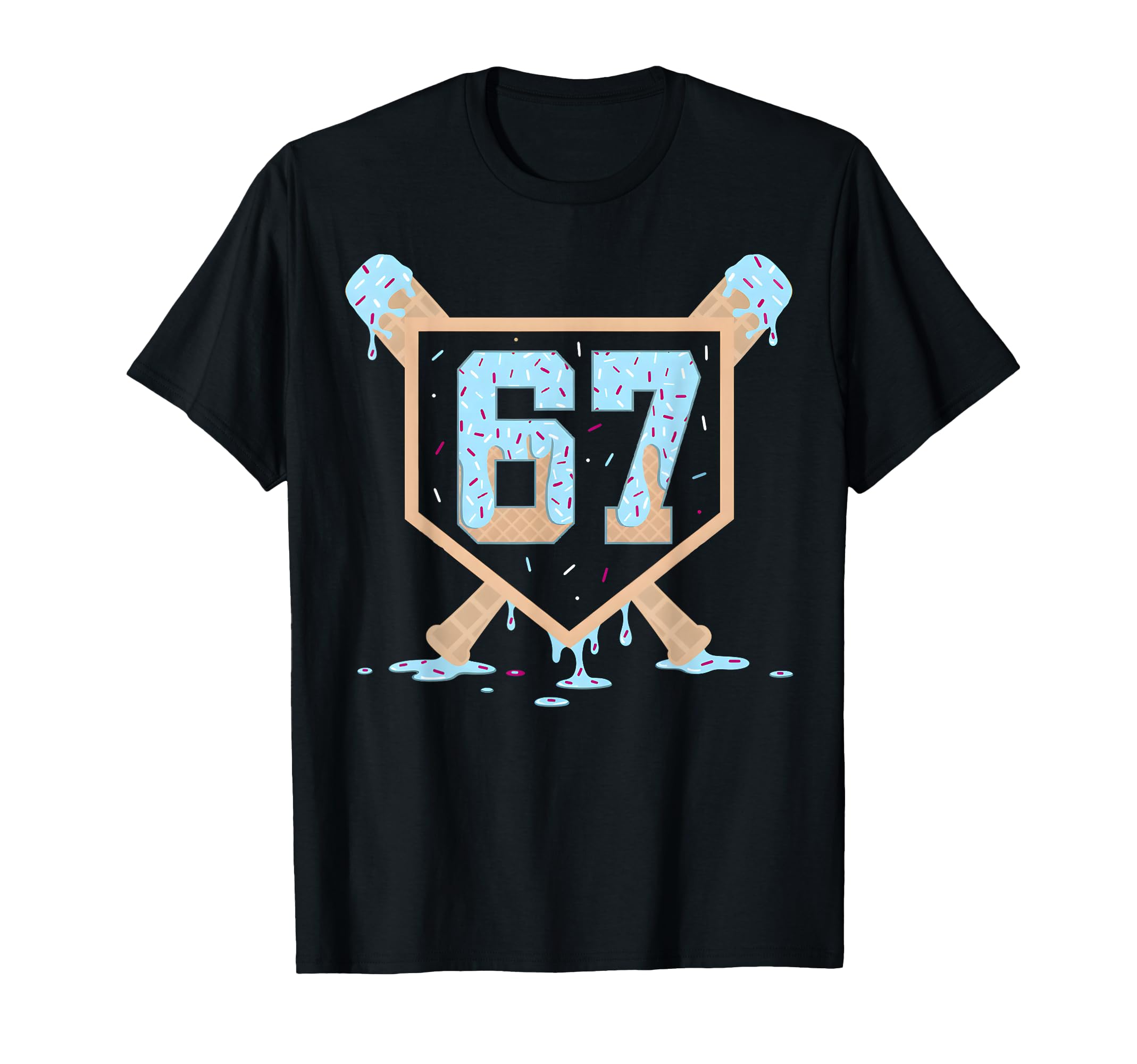 67 Ice Cream Drip Baseball Meme T-Shirt - Custom Art Print for Adults - T-Shirt, Sweatshirt, Hoodie