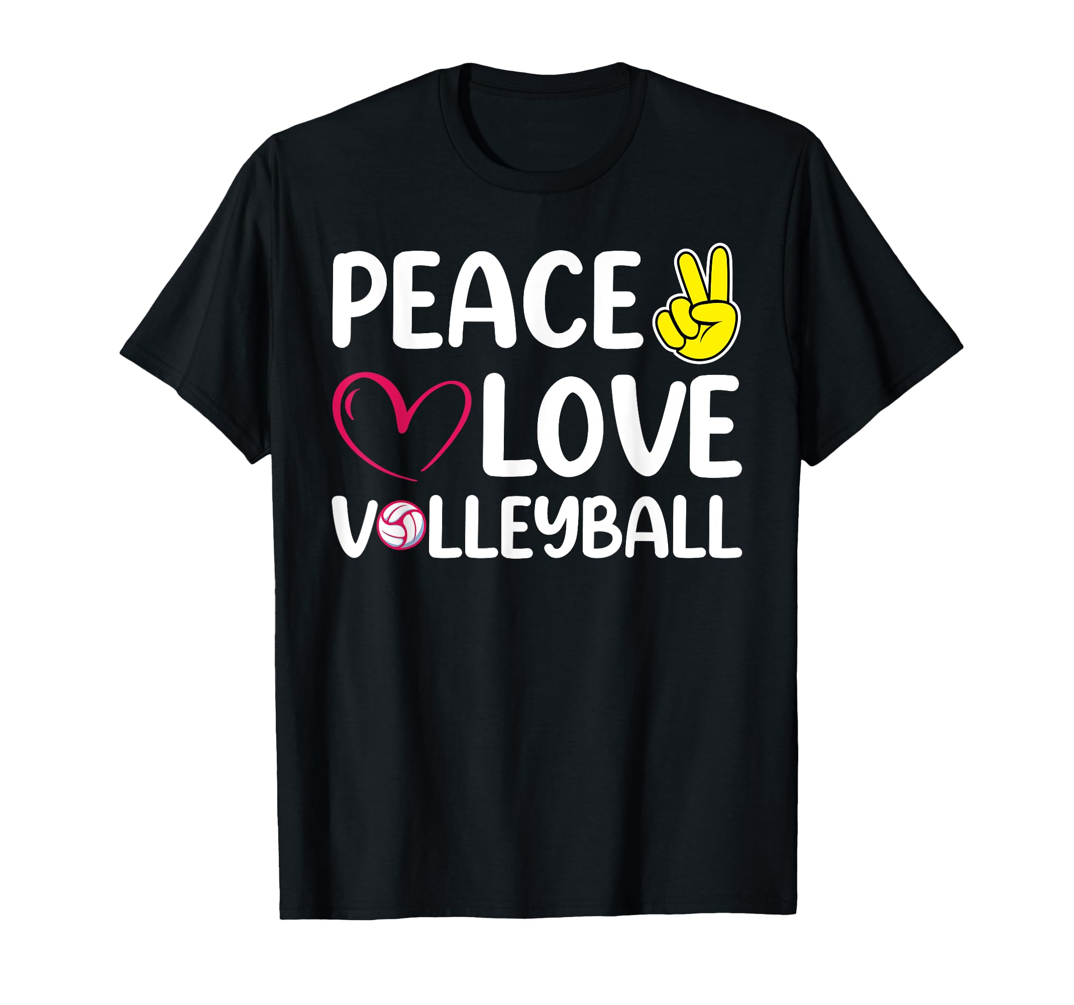 Volleyball Peace Love Volleyball T-Shirt - Graphic Print for Adults - T-Shirt, Sweatshirt, Hoodie