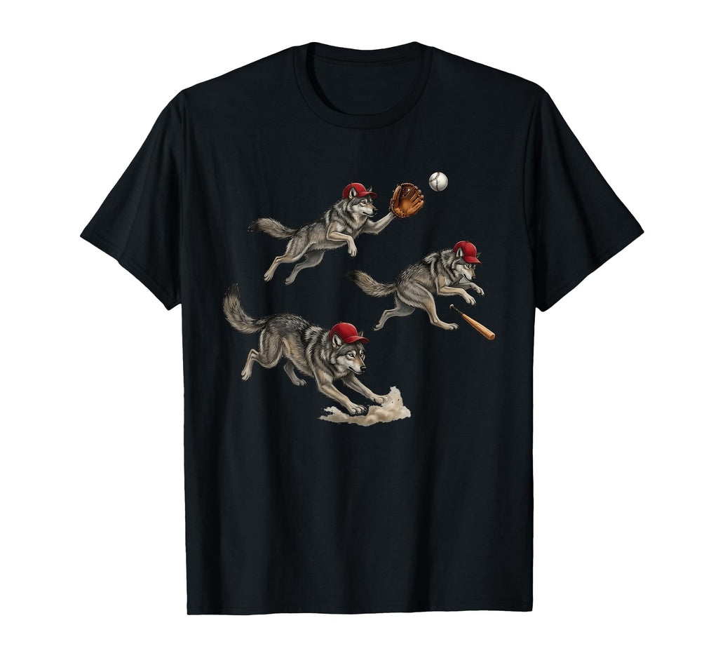 Wolf Baseball Animal T-Shirt - Casual Everyday Wear Men Women - T-Shirt, Sweatshirt, Hoodie