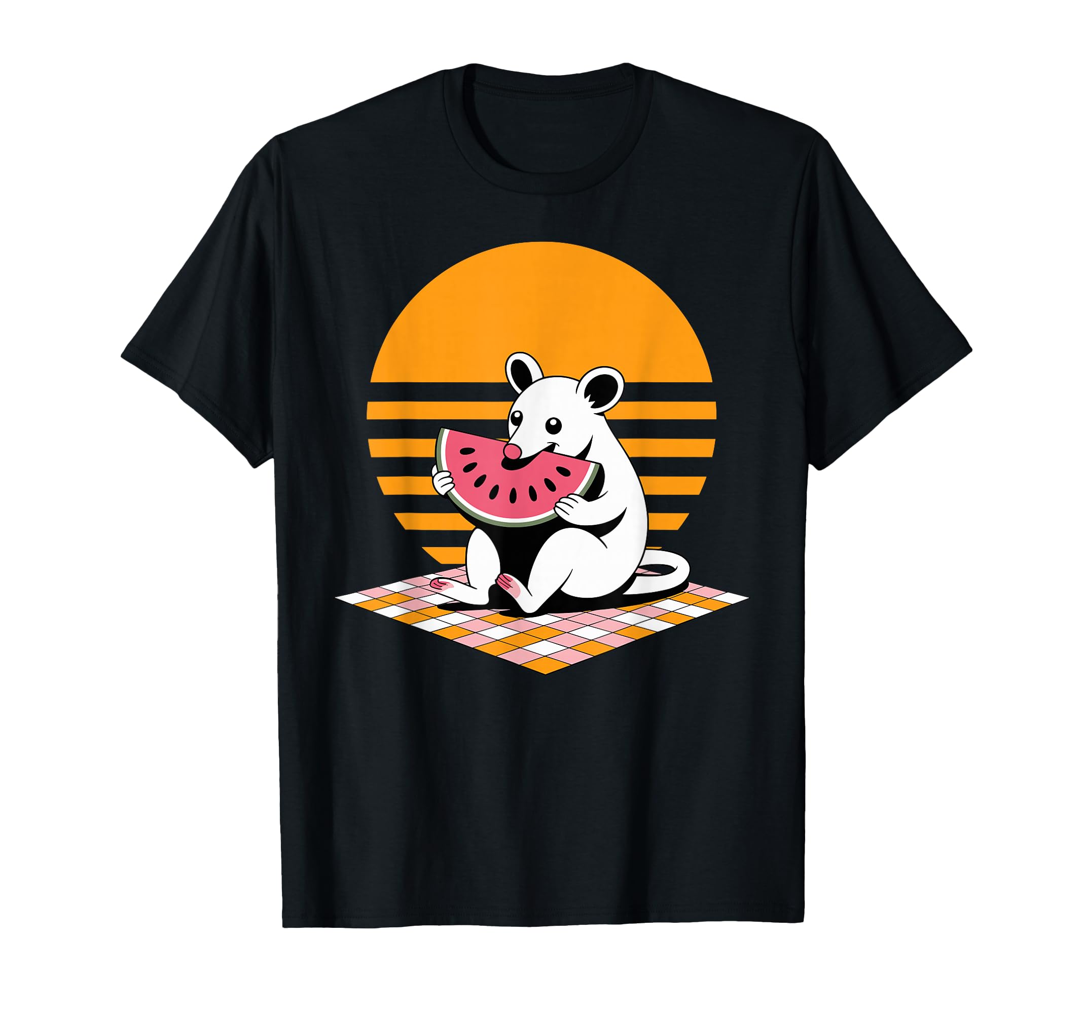 Funny Possum Eating Watermelon Sunset T-Shirt - Streetwear Style Men Women - T-Shirt, Sweatshirt, Hoodie