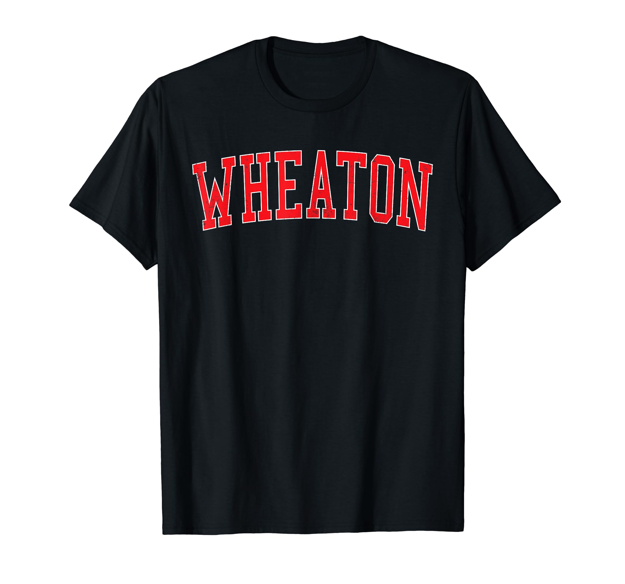 Wheaton Il Varsity Red Text T-Shirt - Fun Novelty Design for Adults - T-Shirt, Sweatshirt, Hoodie