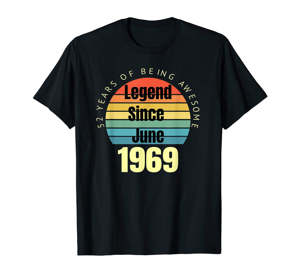 52Nd Birthday Legend Since June 1969 Sunset T-Shirt - Trendy Graphic Unisex - T-Shirt, Sweatshirt, Hoodie