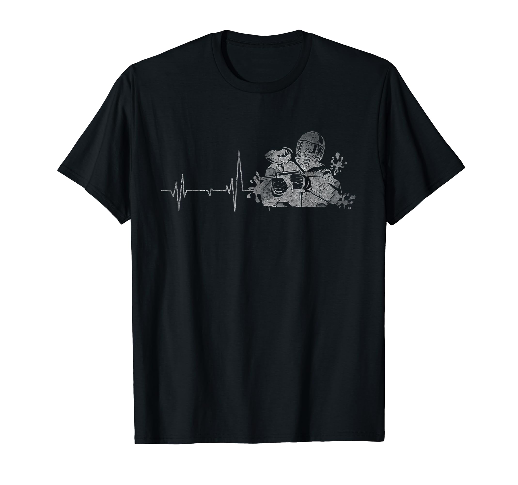 Distressed Heartbeat Paintball Sports T-Shirt - Graphic Print for Adults - T-Shirt, Sweatshirt, Hoodie