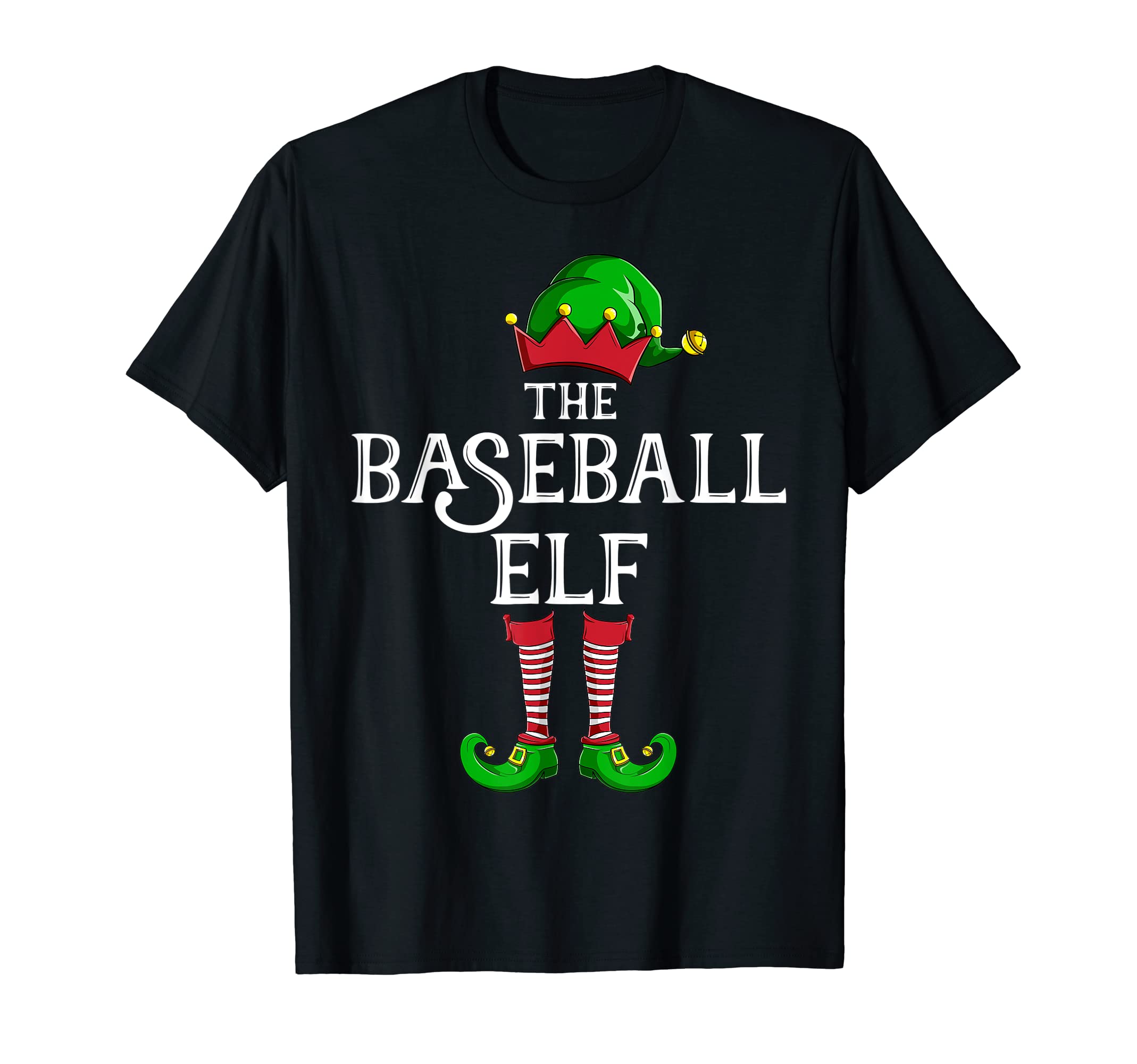 Baseball Elf Matching Family Group Party T-Shirt - Unique Graphic Unisex - T-Shirt, Sweatshirt, Hoodie