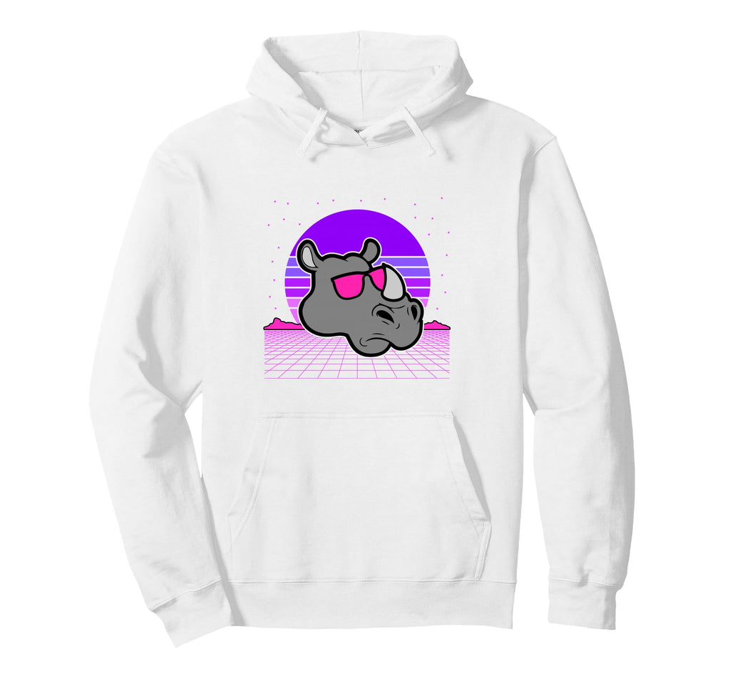 Aesthetic Vaporwave Outfits Rhino Hoodie - Streetwear Style Men Women - T-Shirt, Sweatshirt, Hoodie