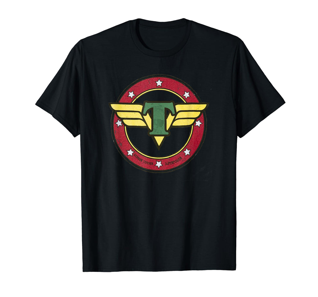 Wonder Teacher Superhero Distressed T-Shirt - Aesthetic Graphic for Adults - T-Shirt, Sweatshirt, Hoodie