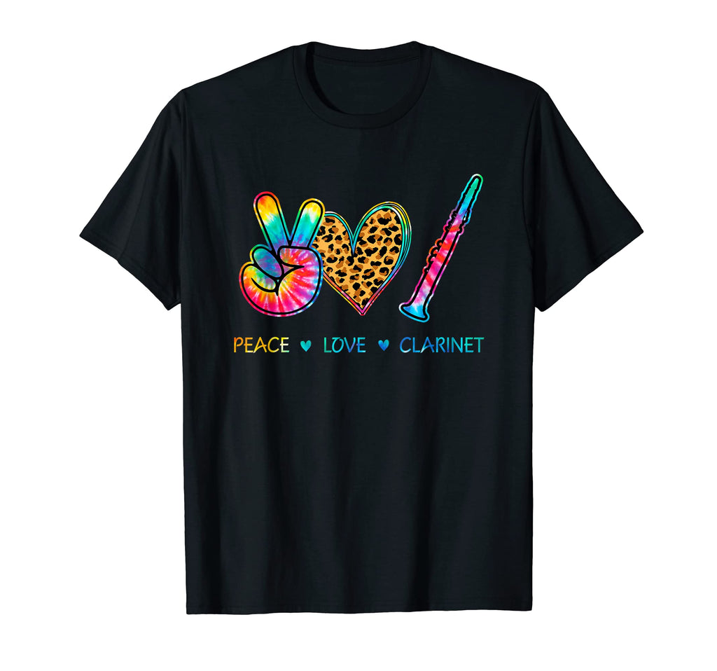 Peace Love Clarinet Tie Dye T-Shirt - Unique Graphic Men Women - T-Shirt, Sweatshirt, Hoodie