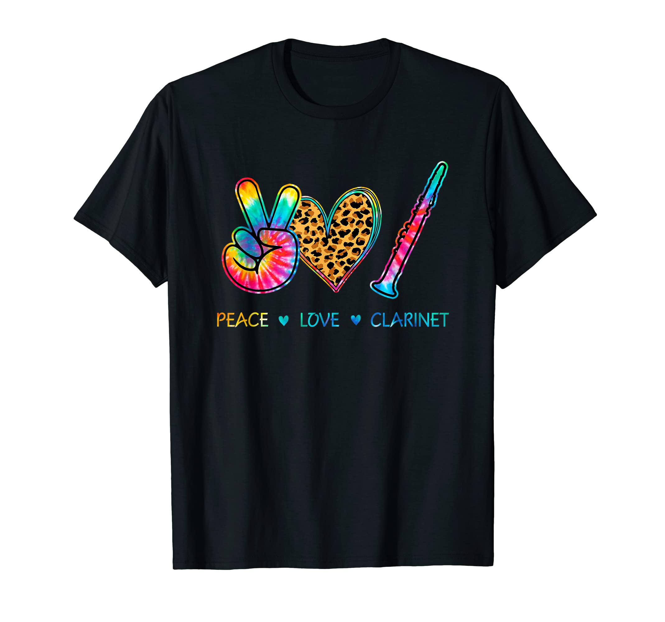 Peace Love Clarinet Tie Dye T-Shirt - Unique Graphic Men Women - T-Shirt, Sweatshirt, Hoodie