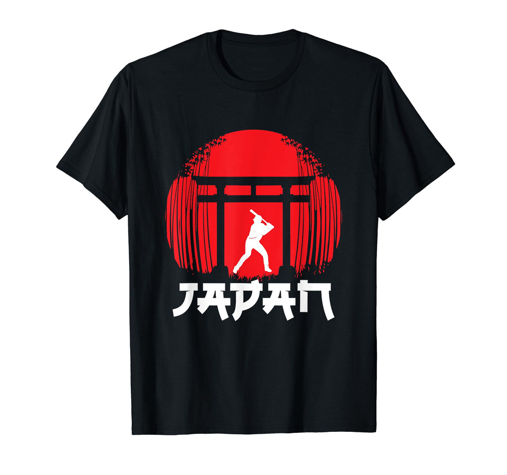 Japan Baseball Batter Pitcher Nippon Flag T-Shirt - Novelty Apparel Unisex - T-Shirt, Sweatshirt, Hoodie