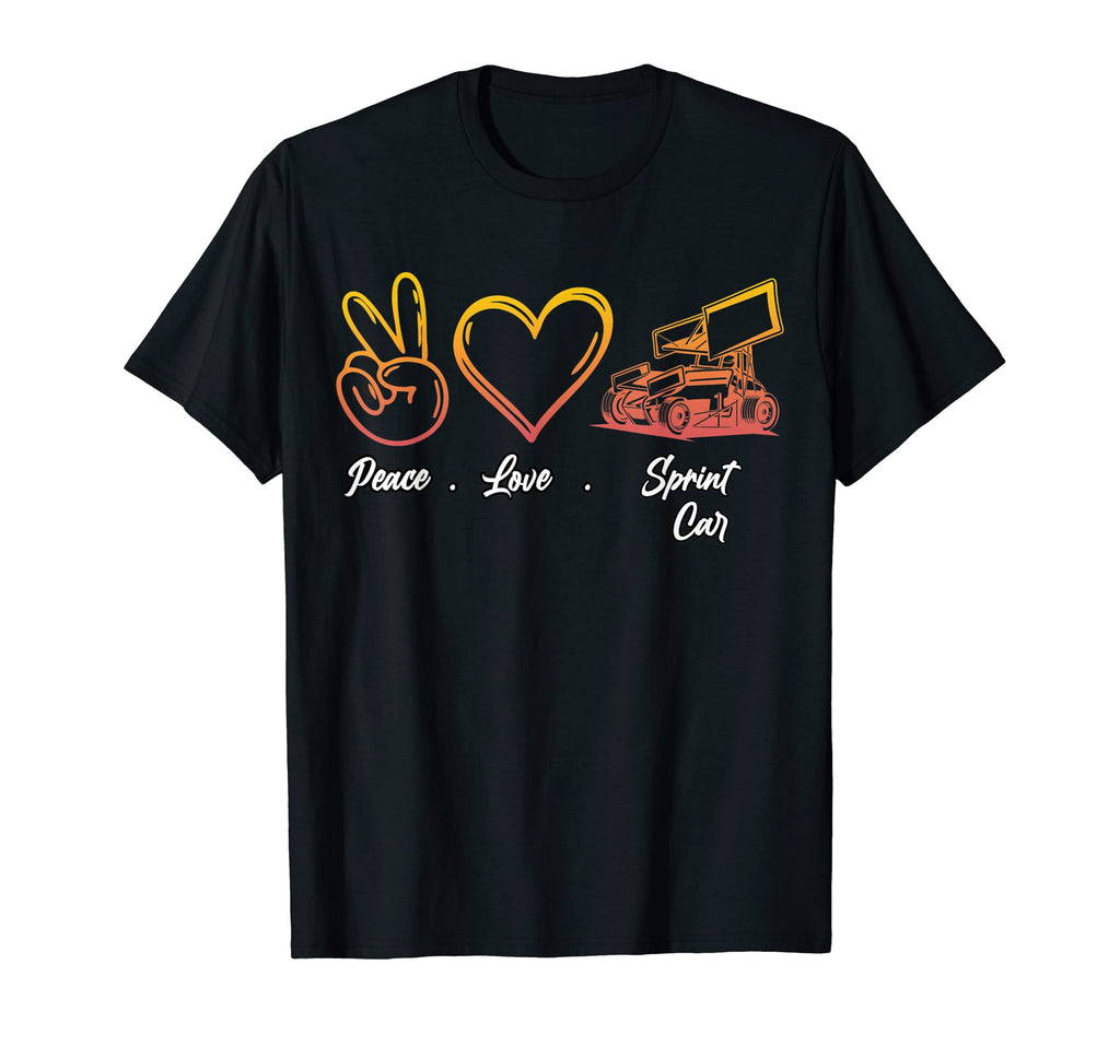 Peace Love Sprint Car T-Shirt - Graphic Print for Adults - T-Shirt, Sweatshirt, Hoodie