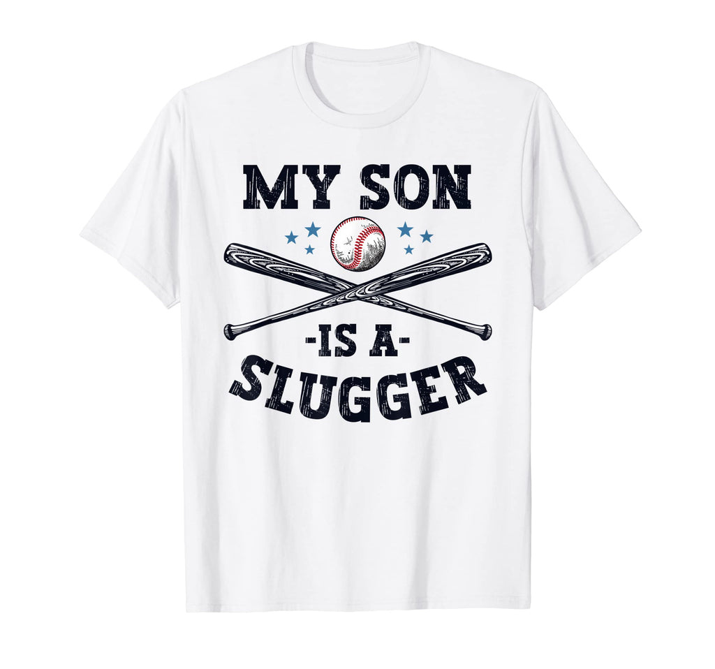 My Son Is Slugger Parents Fathers Day T-Shirt - Trendy Graphic for Adults - T-Shirt, Sweatshirt, Hoodie