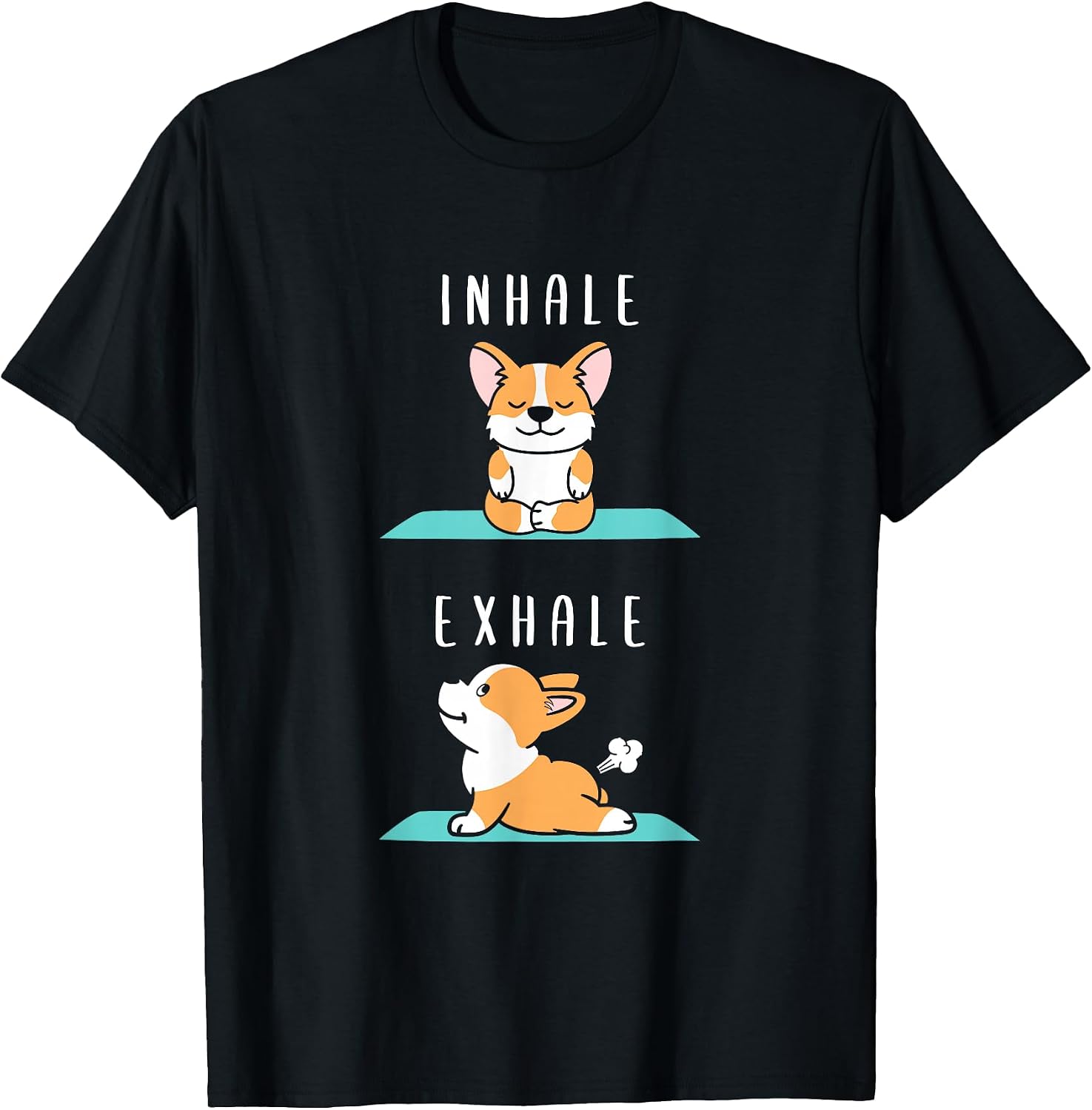 Inhale Exhale Cardigan Welsh Corgi Dog Apparel - Adult & Kids T-Shirts, Sweatshirts & Hoodies apparel design preview 1