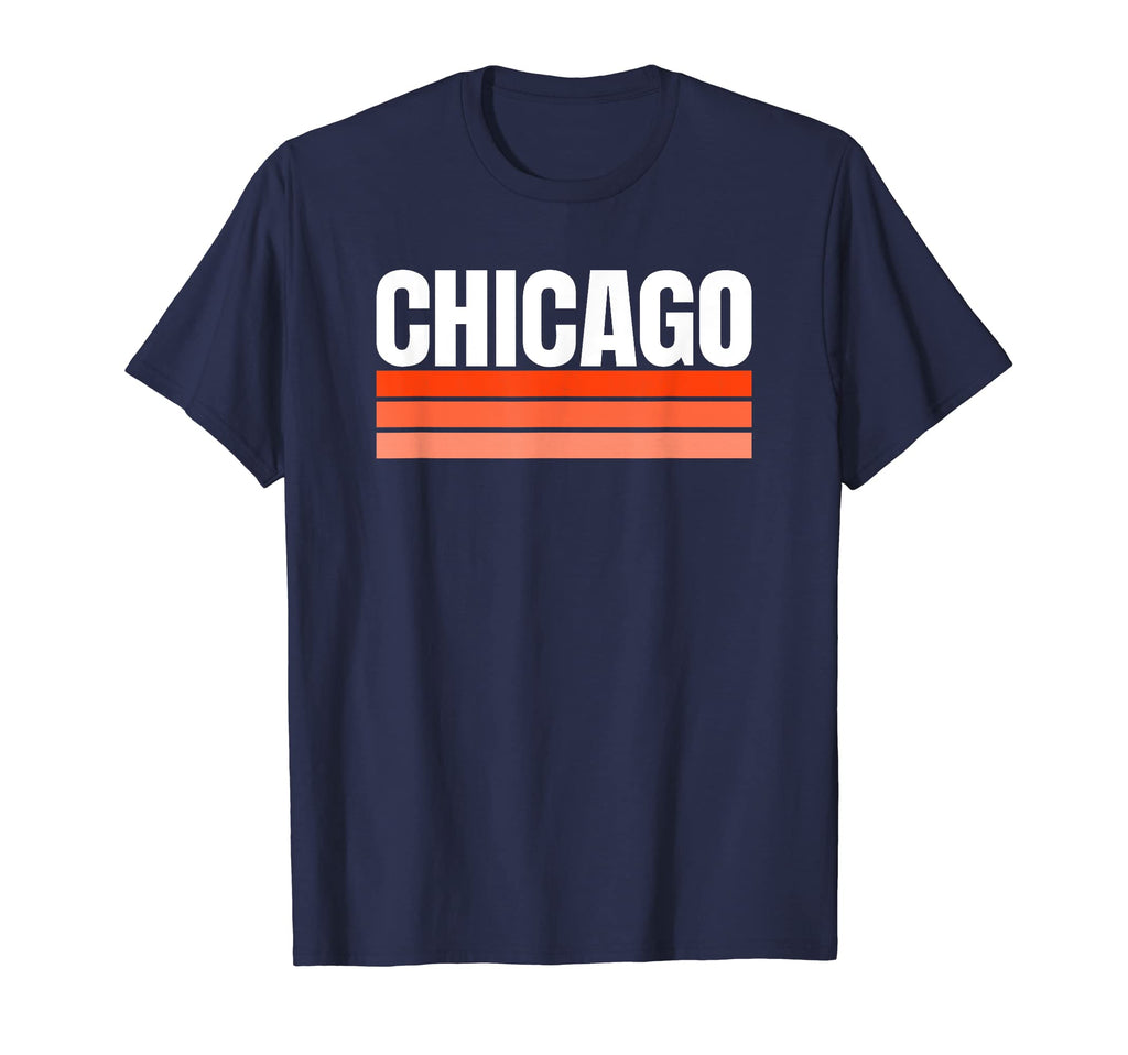 Chicago Orange Dark Navy Blue T-Shirt - Aesthetic Graphic for Adults - T-Shirt, Sweatshirt, Hoodie