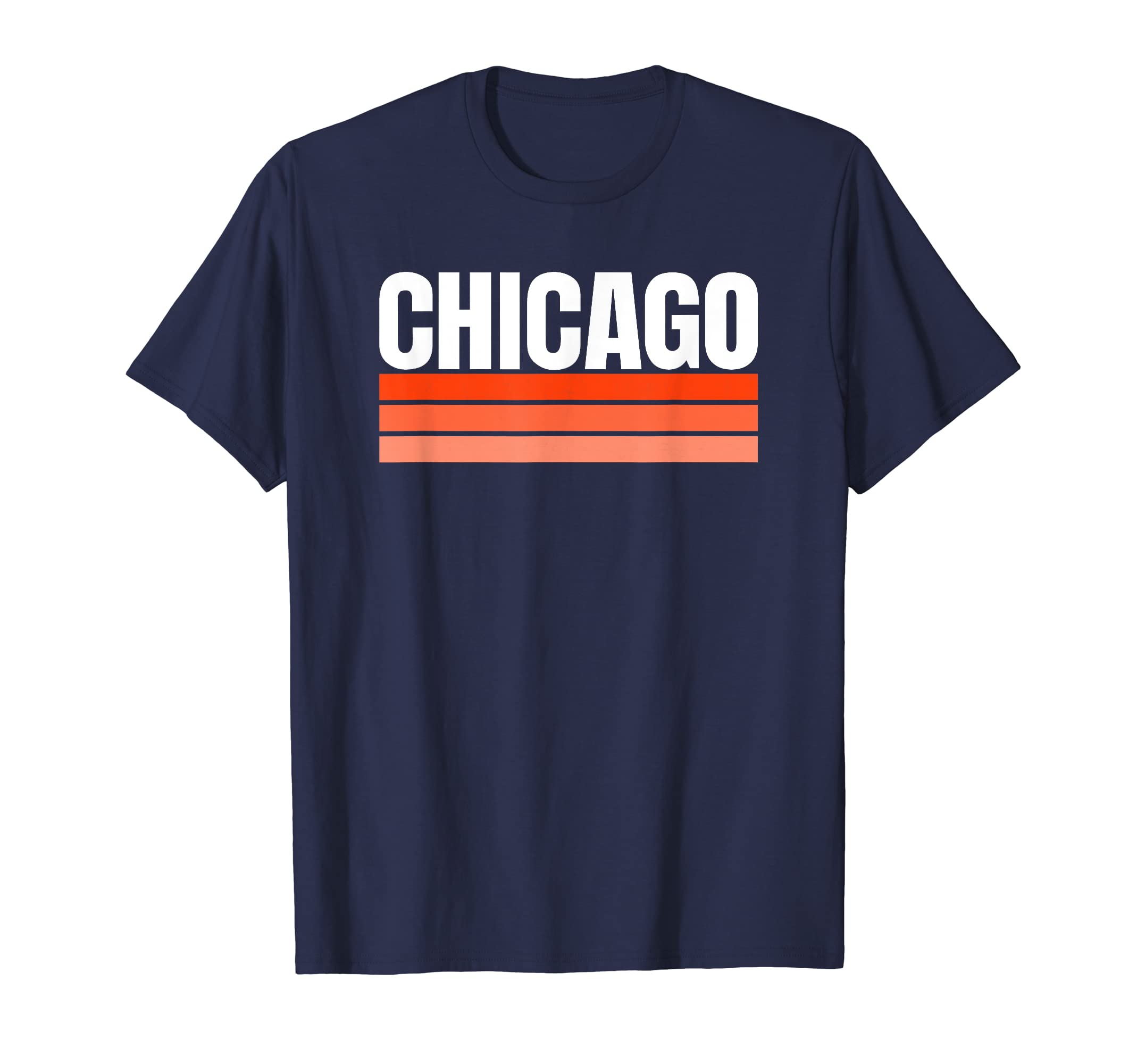 Chicago Orange Dark Navy Blue T-Shirt - Aesthetic Graphic for Adults - T-Shirt, Sweatshirt, Hoodie