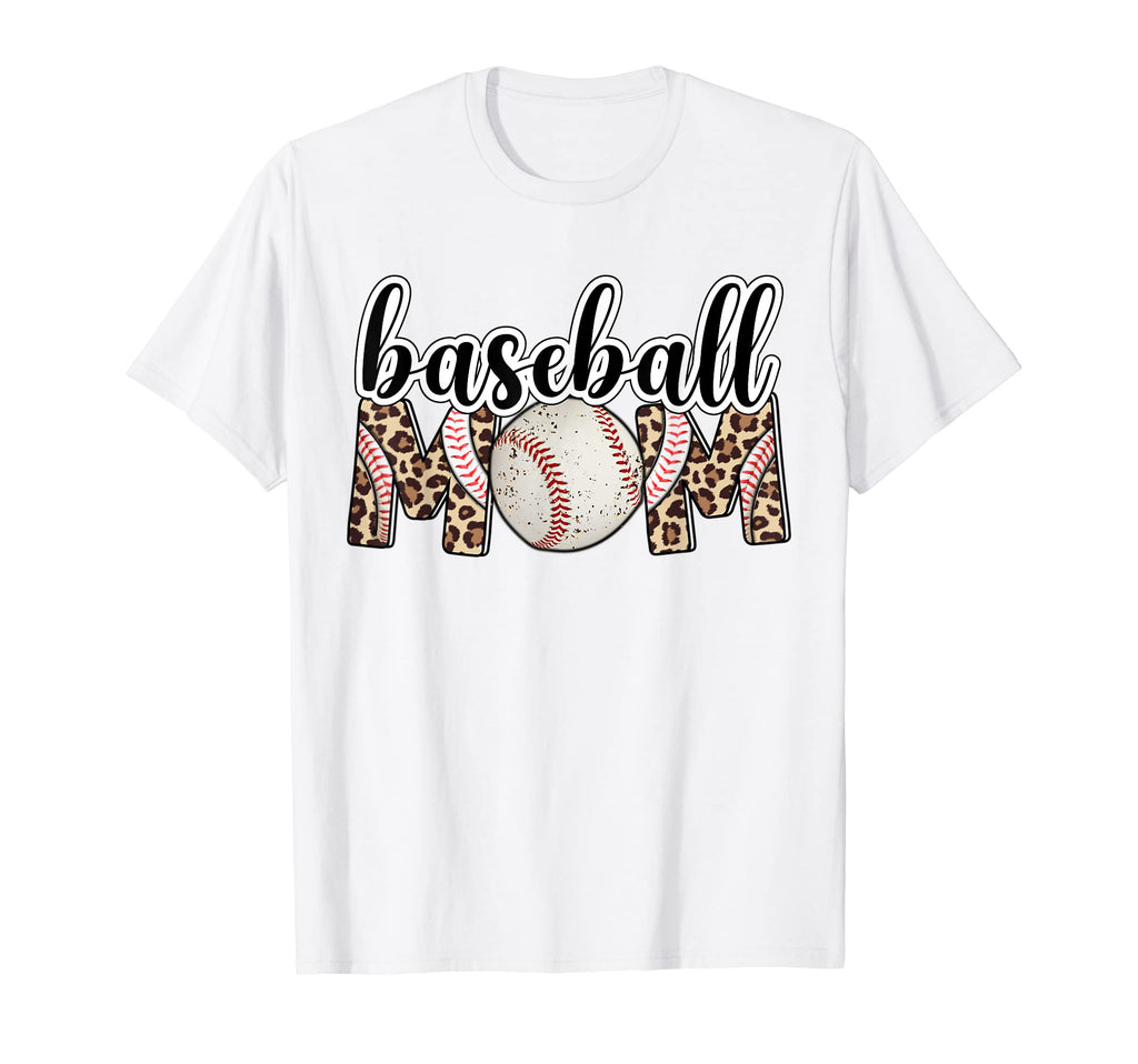 Softball Baseball Mom Leopard Mothers T-Shirt - Graphic Print for Adults - T-Shirt, Sweatshirt, Hoodie