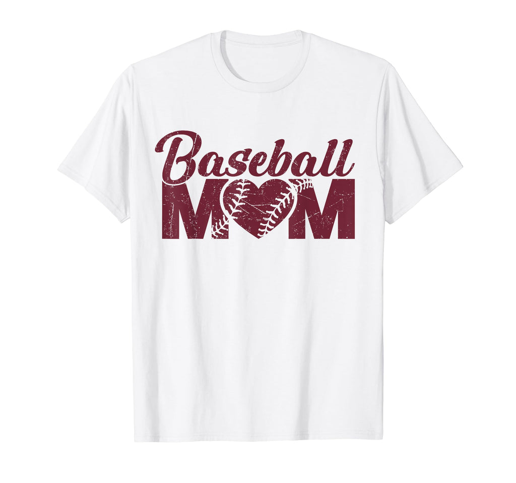 Baseball Mom Funny Heart Present T-Shirt - Streetwear Style Men Women - T-Shirt, Sweatshirt, Hoodie