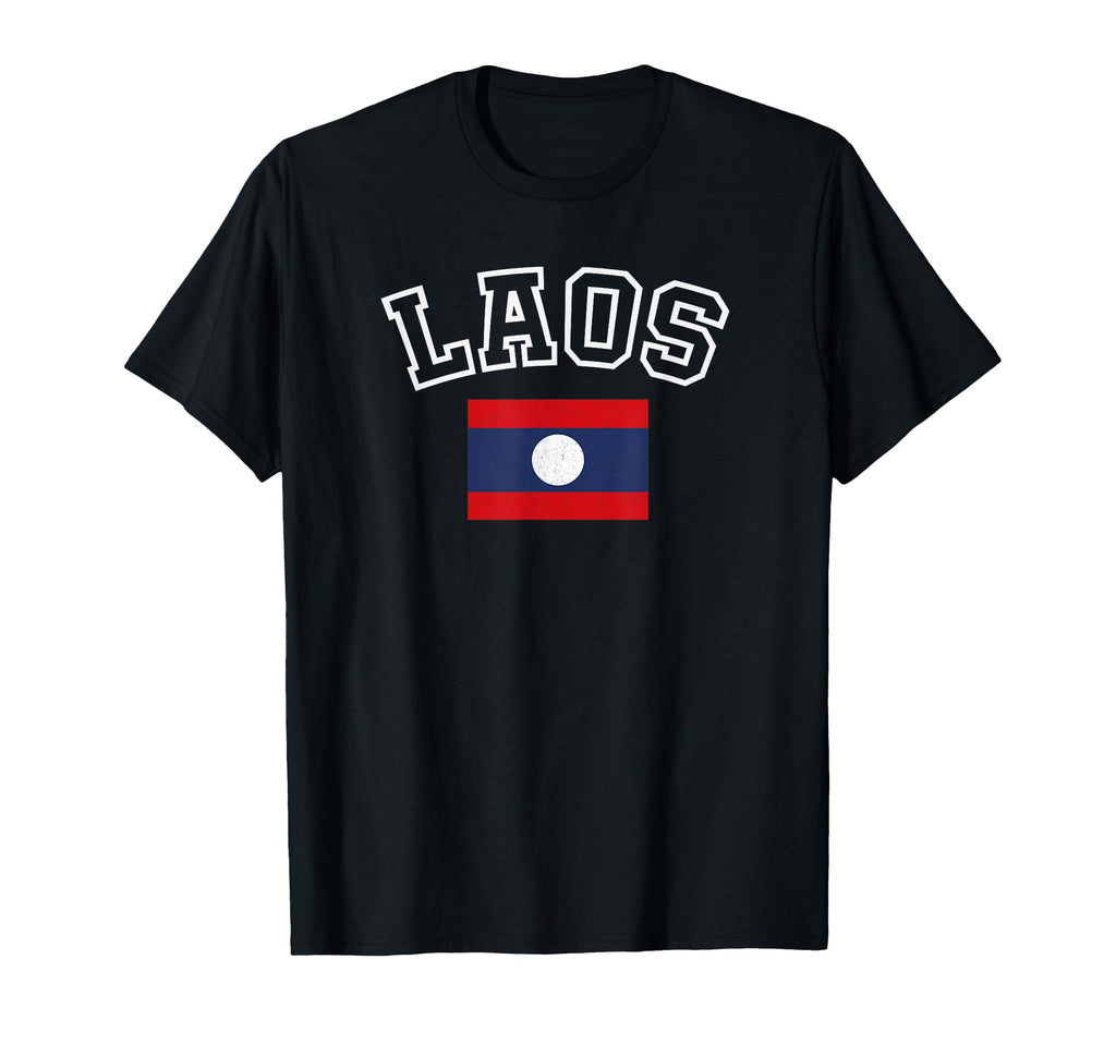 Laos Flag Distressed Heritage T-Shirt - Graphic Print for Adults - T-Shirt, Sweatshirt, Hoodie