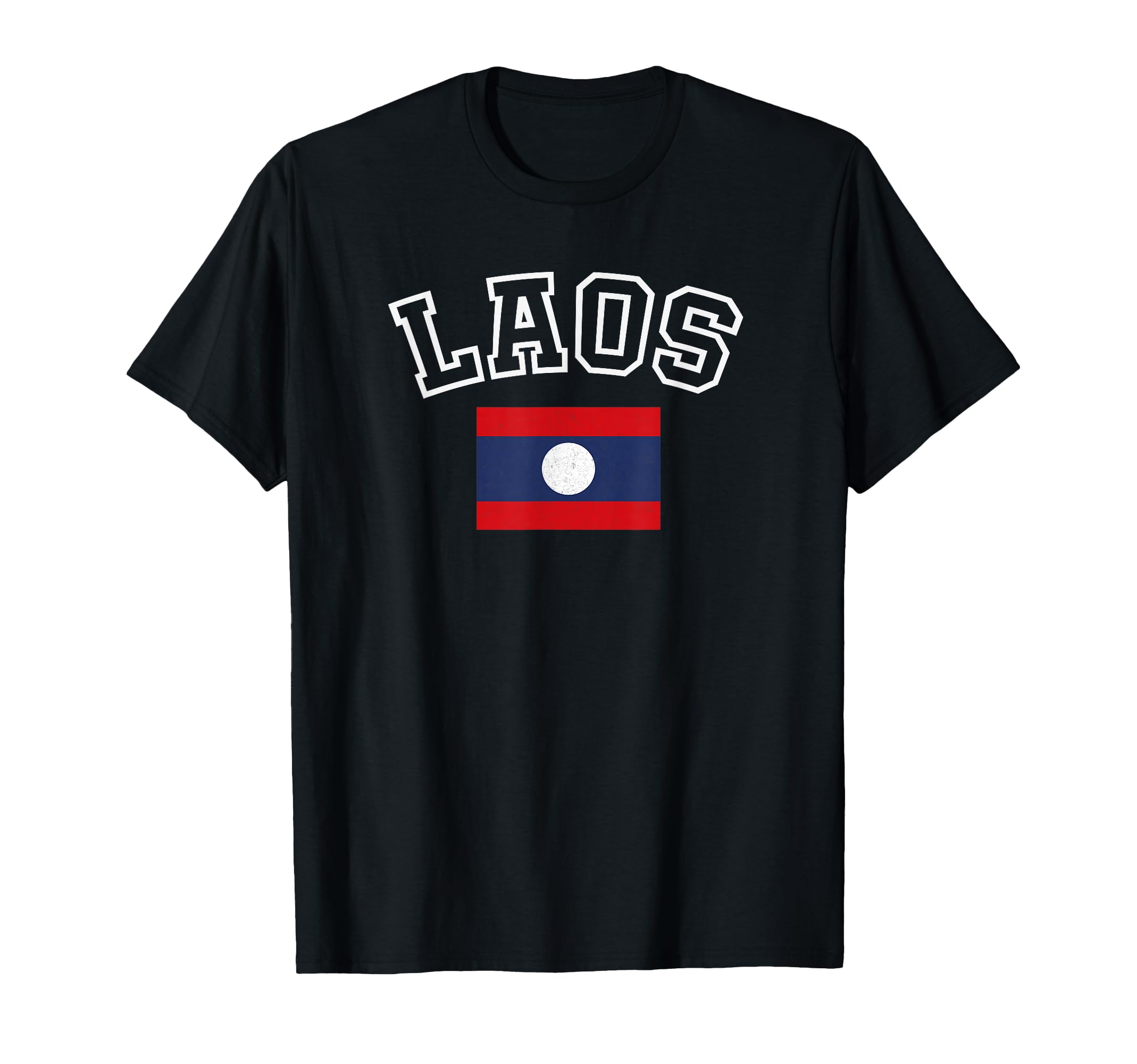 Laos Flag Distressed Heritage T-Shirt - Graphic Print for Adults - T-Shirt, Sweatshirt, Hoodie