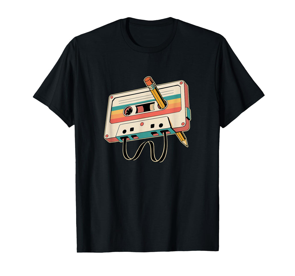Cassette Tape Pencil 80S 90S Music T-Shirt - Aesthetic Graphic for Adults - T-Shirt, Sweatshirt, Hoodie