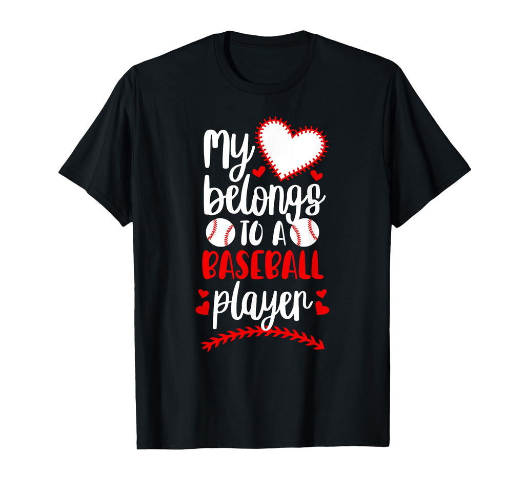 My Heart Baseball Girlfriend T-Shirt - Custom Art Print for Adults - T-Shirt, Sweatshirt, Hoodie