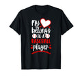 My Heart Baseball Girlfriend T-Shirt - Custom Art Print for Adults - T-Shirt, Sweatshirt, Hoodie