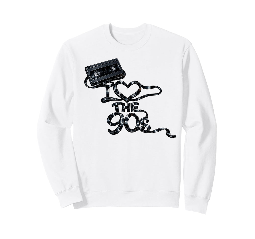 I Heart 90S Movie Store Rent Cassette Sweatshirt - Minimalist Print Unisex - T-Shirt, Sweatshirt, Hoodie