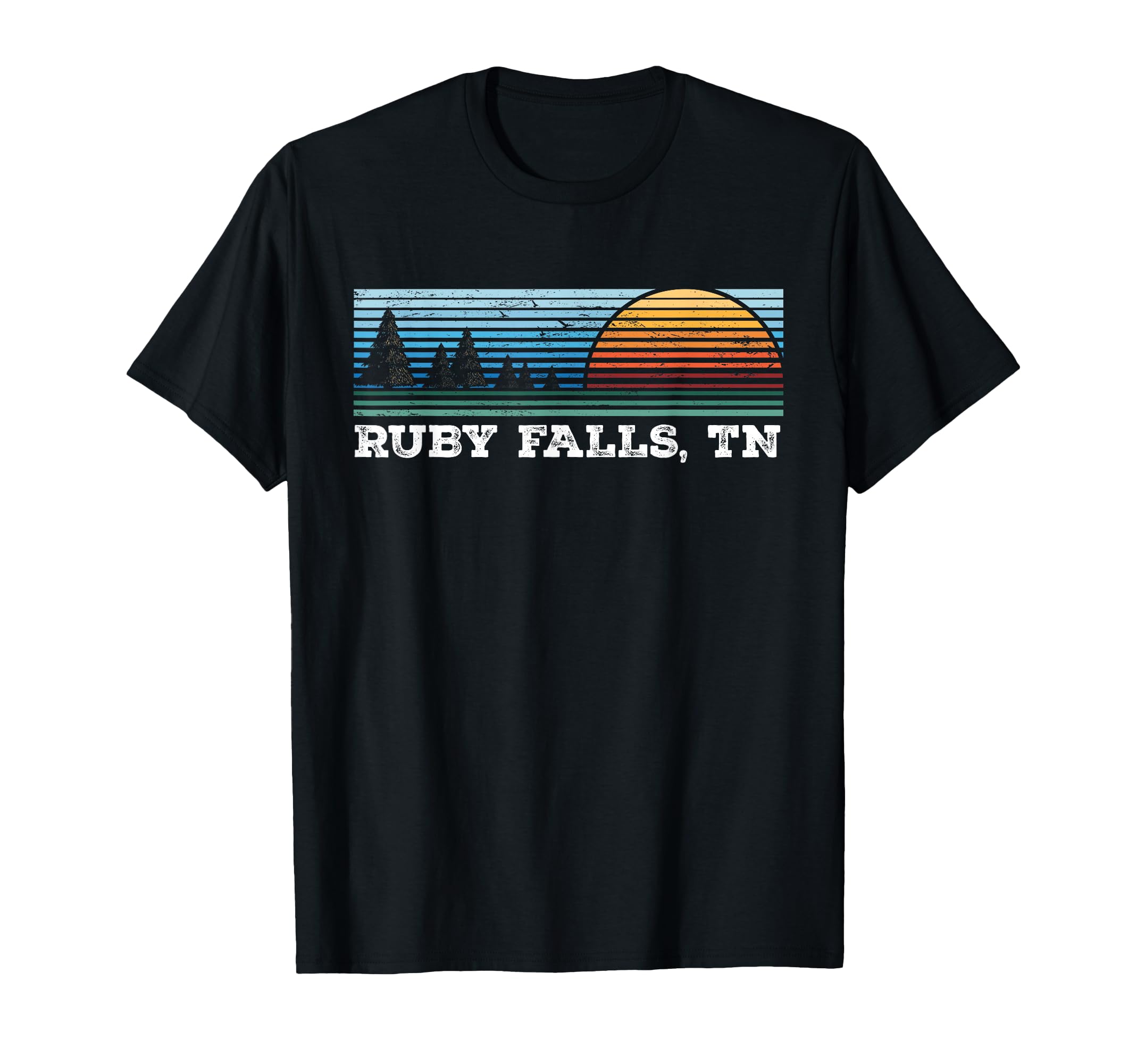 Sunset Stripes Ruby Falls Tennessee T-Shirt - Trendy Graphic Unisex - T-Shirt, Sweatshirt, Hoodie