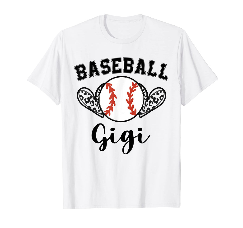 Baseball Gigi Leopard Heart Baseball T-Shirt - Novelty Apparel Unisex - T-Shirt, Sweatshirt, Hoodie