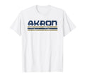 Akron Ohio Weathered Stripe Throwback T-Shirt - Aesthetic Graphic Men Women - T-Shirt, Sweatshirt, Hoodie