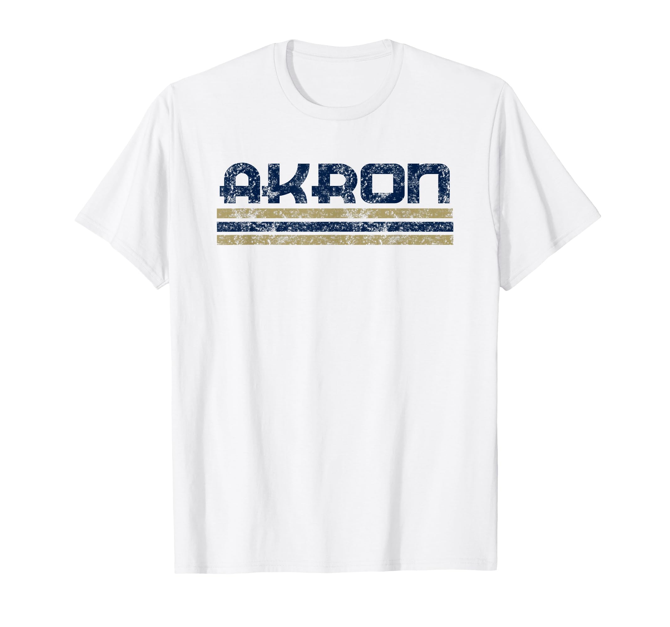Akron Ohio Weathered Stripe Throwback T-Shirt - Aesthetic Graphic Men Women - T-Shirt, Sweatshirt, Hoodie